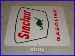 Vintage Nos Sinclair Gasoline Dinosaur 14 Porcelain Metal Service Station Sign