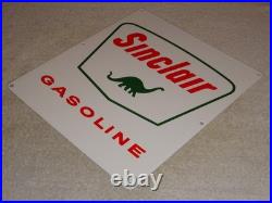 Vintage Nos Sinclair Gasoline Dinosaur 14 Porcelain Metal Service Station Sign