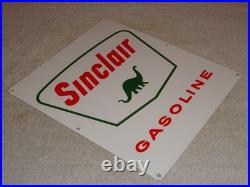 Vintage Nos Sinclair Gasoline Dinosaur 14 Porcelain Metal Service Station Sign