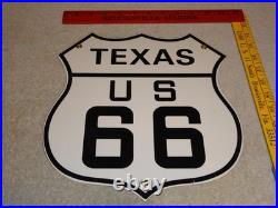 Vintage Nos Texas United States Us Route 66 11 3/4 Porcelain Metal Gas Oil Sign