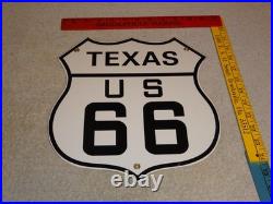 Vintage Nos Texas United States Us Route 66 11 3/4 Porcelain Metal Gas Oil Sign