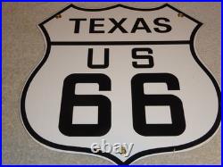 Vintage Nos Texas United States Us Route 66 11 3/4 Porcelain Metal Gas Oil Sign