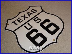 Vintage Nos Texas United States Us Route 66 11 3/4 Porcelain Metal Gas Oil Sign