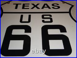 Vintage Nos Texas United States Us Route 66 11 3/4 Porcelain Metal Gas Oil Sign
