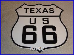Vintage Nos Texas United States Us Route 66 11 3/4 Porcelain Metal Gas Oil Sign