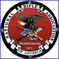 Vintage Nra Porcelain Sign Metal Gas Oil National Rifle Association Ar-15 Glock