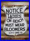 Vintage_Nude_Beach_Porcelain_Sign_Old_Notice_Ladies_Must_Wear_Bloomers_Shield_01_ctk
