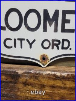 Vintage Nude Beach Porcelain Sign Old Notice Ladies Must Wear Bloomers Shield