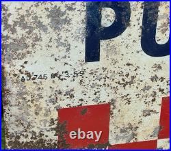 Vintage OLD Purina Chow metal Farm cattle chick Feed Sign 34x23.5 in. Fresh Eggs