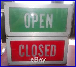 Vintage OPEN & CLOSED Business Electrical Sign DINER DECOR Steampunk Metal