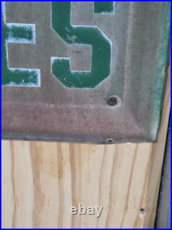 Vintage ORIGINAL 1983 Remington Tires Vertical Embossed Metal Sign Nice Patina