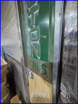 Vintage ORIGINAL 1983 Remington Tires Vertical Embossed Metal Sign Nice Patina