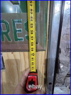 Vintage ORIGINAL 1983 Remington Tires Vertical Embossed Metal Sign Nice Patina