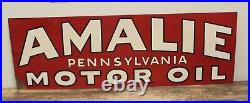 Vintage ORIGINAL AMALIE Motor Oil Tin Metal Sign