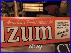 Vintage Oilzum 12'' Porcelain Metal Sign Gasoline Gas Oil Petroleana
