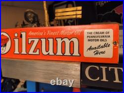Vintage Oilzum 12'' Porcelain Metal Sign Gasoline Gas Oil Petroleana