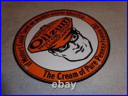 Vintage Oilzum Motor Oils Lubricants White & Bagley Co. Porcelain Metal Gas Sign