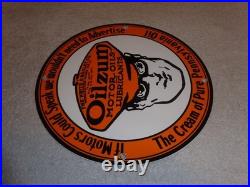 Vintage Oilzum Motor Oils Lubricants White & Bagley Co. Porcelain Metal Gas Sign