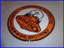 Vintage Oilzum Motor Oils Lubricants White & Bagley Co. Porcelain Metal Gas Sign