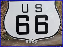 Vintage Oklahoma Route 66 U. S. Highway Road Porcelain Enamel Metal Sign 13 X 12