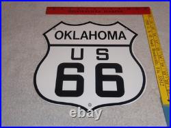 Vintage Oklahoma Route United States Us 66 11 3/4 Porcelain Metal Gas Oil Sign