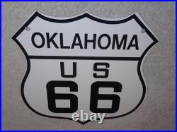 Vintage Oklahoma Route United States Us 66 11 3/4 Porcelain Metal Gas Oil Sign