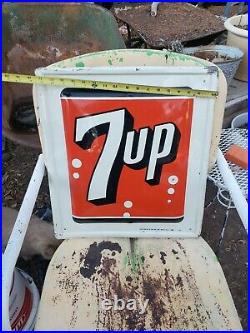 Vintage Old 7UP Metal Sign 1962 19 1/2 X 17 1/2 Made In USA