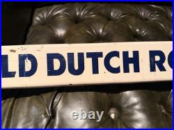 Vintage Old Dutch Root Beer Painted Metal Advertising Sign 33 x 3 Windmill Log