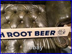 Vintage Old Dutch Root Beer Painted Metal Advertising Sign 33 x 3 Windmill Log