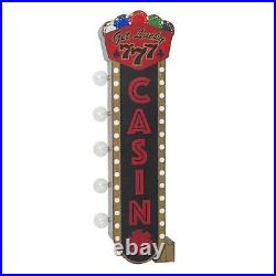 Vintage Old Fashioned Retro Casino Lucky 7 Sign Double Sided LED Lighted Marquee