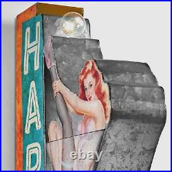 Vintage Old Fashioned Retro Happy Hour Bar Sign Double Sided LED Lighted Marquee