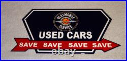 Vintage Oldsmobile Used Cars Arrow 12 Metal Earth Rings Truck Gasoline Oil Sign