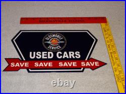 Vintage Oldsmobile Used Cars Arrow 12 Metal Earth Rings Truck Gasoline Oil Sign