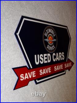 Vintage Oldsmobile Used Cars Arrow 12 Metal Earth Rings Truck Gasoline Oil Sign
