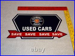 Vintage Oldsmobile Used Cars Arrow 12 Metal Earth Rings Truck Gasoline Oil Sign