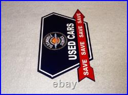 Vintage Oldsmobile Used Cars Arrow 12 Metal Earth Rings Truck Gasoline Oil Sign