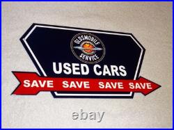 Vintage Oldsmobile Used Cars Arrow 12 Metal Earth Rings Truck Gasoline Oil Sign