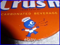 Vintage Orange Crush Beverage Crushy Sings Music 4 Porcelain Metal Soda Gas Sign