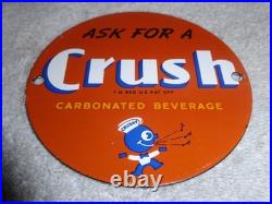 Vintage Orange Crush Beverage Crushy Sings Music 4 Porcelain Metal Soda Gas Sign