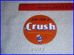 Vintage Orange Crush Beverage Crushy Sings Music 4 Porcelain Metal Soda Gas Sign