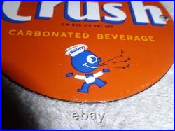 Vintage Orange Crush Beverage Crushy Sings Music 4 Porcelain Metal Soda Gas Sign