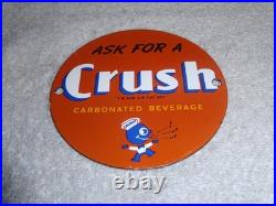 Vintage Orange Crush Beverage Crushy Sings Music 4 Porcelain Metal Soda Gas Sign