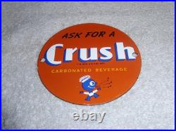 Vintage Orange Crush Beverage Crushy Sings Music 4 Porcelain Metal Soda Gas Sign