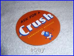 Vintage Orange Crush Beverage Crushy Sings Music 4 Porcelain Metal Soda Gas Sign