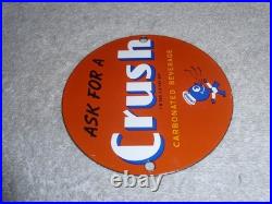 Vintage Orange Crush Beverage Crushy Sings Music 4 Porcelain Metal Soda Gas Sign
