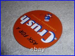 Vintage Orange Crush Beverage Crushy Sings Music 4 Porcelain Metal Soda Gas Sign