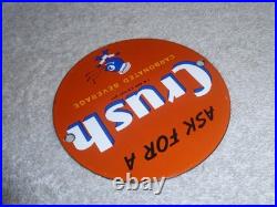Vintage Orange Crush Beverage Crushy Sings Music 4 Porcelain Metal Soda Gas Sign