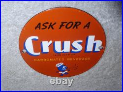 Vintage Orange Crush Beverage Crushy Sings Music 4 Porcelain Metal Soda Gas Sign
