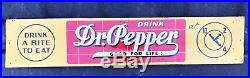 Vintage Original 1939 Dr Pepper Soda Pop Gas Station Metal Rare 19 1/2 Sign
