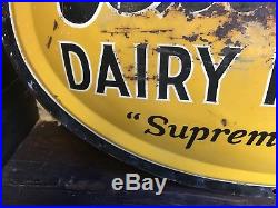 Vintage Original 1959 Biltmore Dairy Products Metal Convex Sign 36x24 Rare